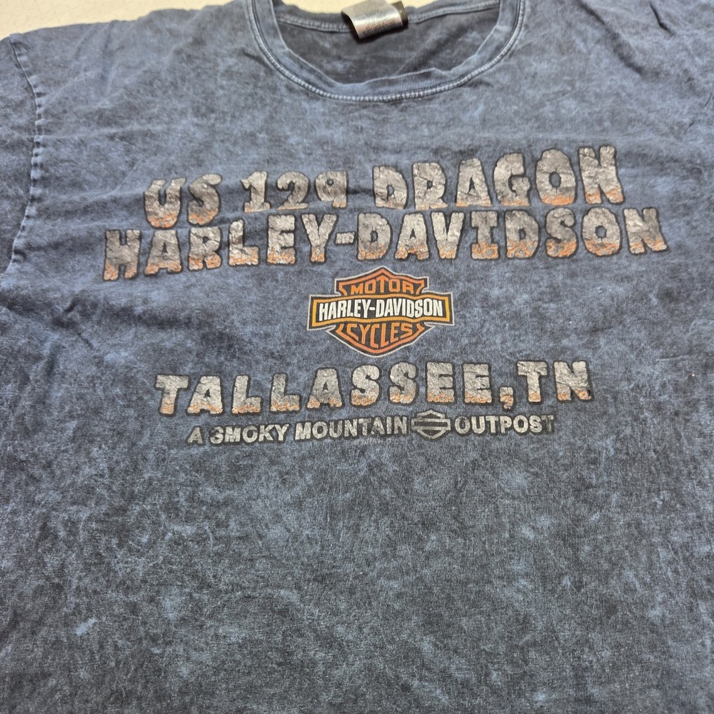 Harley-Davidson Dragon T-Shirt Tallassee TN Smoky Mountain Biker Tee Size Large - Picture 7 of 14